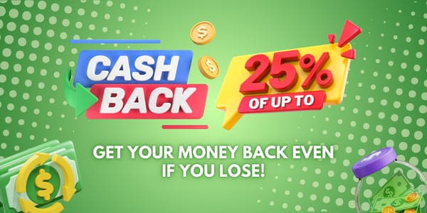 Promotional artwork showing coins beside a bright casino game display
